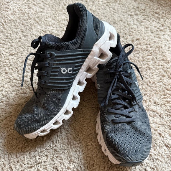 On Running Black and White Athletic Shoes - Picture 4 of 5